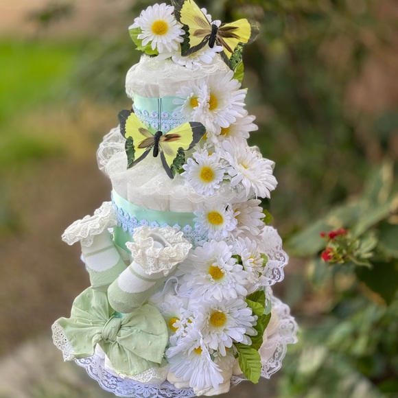 Easter Diaper Cake, Flowers Diaper Cake